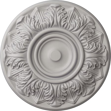 Ekena Millwork Whitman Ceiling Medallion (For Canopies up to 3 3/4"), Hnd-Painted Ultra Pure White, 13"OD x 1 3/8"P CM13WHUWF